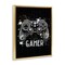 Stupell Industries Gamer with Modern Splash Framed Floater Canvas Wall Art Design by Kim Allen